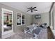 Covered patio with vaulted ceilings, a ceiling fan, and dining area at 3601 S Summerlin Ave, Orlando, FL 32806