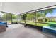 Covered and screened patio offering a tranquil view of the expansive backyard at 7022 Talbot Dr, Orlando, FL 32819