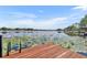 Wooden dock with ladder for easy lake access, providing stunning waterfront views at 7801 Georgeann St, Winter Park, FL 32792