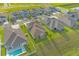 Aerial view showing the home, surrounding homes, and lush green backyard at 9535 Beautiful Way, Winter Garden, FL 34787