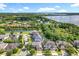 Stunning aerial view of waterfront property with lush landscaping and private lake access at 10319 Lavande Dr, Orlando, FL 32836
