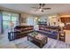 Spacious living room with plush leather seating, stylish coffee table, and neutral decor at 12832 Sawgrass Pine Cir, Orlando, FL 32824