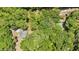 Aerial view showcasing the house situated among mature trees, enhancing privacy and shade at 15888 Ne 152Nd Ave, Fort Mc Coy, FL 32134