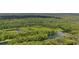 Wide aerial perspective featuring the property nestled within a lush, green forested area and water access at 15888 Ne 152Nd Ave, Fort Mc Coy, FL 32134