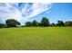 Expansive grassy land with a dwelling in the distance under a blue sky with clouds at 17927 E Apshawa Rd, Minneola, FL 34715