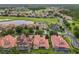 An aerial view of homes in a golf community, backing to fairways and ponds at 2209 Callaway Ct, Davenport, FL 33837