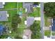Aerial view of property with pool and landscaped yard at 253 Churchill Ct, Kissimmee, FL 34758