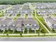 Aerial view of townhomes with lush landscaping, manicured lawns, and sidewalks at 3099 Ella Way, St Cloud, FL 34771