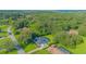 An aerial view of the home nestled among trees with a pool and screened enclosure at 3160 Whisper Wind Dr, St Cloud, FL 34771