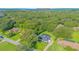 An aerial view of a home with pool close to East Lake Tohopekaliga, set amongst many trees at 3160 Whisper Wind Dr, St Cloud, FL 34771