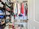Organized walk-in closet featuring shelving and storage for clothes, shoes, and accessories at 31980 Geoff Way, Sorrento, FL 32776