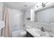 Updated bathroom featuring a shower-tub combo and vanity at 4151 S Atlantic Ave # 5110, New Smyrna Beach, FL 32169