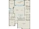 Layout of first floor with a gathering room, cafe, kitchen and 3-car garage at 5206 Handsome Hills Dr, Mount Dora, FL 32757