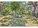 Tree-shaded backyard with a parked car and view of the back of the home at 606 Washington St, Daytona Beach, FL 32114