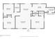 First floor plan featuring two bedrooms, large living room, dining room, kitchen, and in-unit laundry at 606 Washington St, Daytona Beach, FL 32114