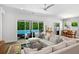 Bright living space featuring sliding glass doors to the pool and patio with ample seating at 617 Worthington Dr, Winter Park, FL 32789