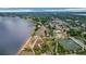 Scenic aerial view of a park and lakeside town under a clear sky at 10697 Lake Hill Dr, Clermont, FL 34711