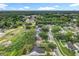 Wide aerial shot of a quiet neighborhood with tree-lined streets and well-maintained landscaping at 2160 Churchill Downs Cir, Orlando, FL 32825