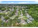 Scenic aerial shot of a residential area featuring lush greenery and a peaceful pond at 2160 Churchill Downs Cir, Orlando, FL 32825