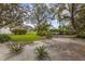 Expansive backyard featuring mature trees, lush landscaping, and a screened-in pool enclosure overlooking the water at 3534 Woodley Park Pl, Oviedo, FL 32765