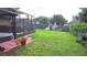 Spacious fenced backyard with a screened in porch and a grass lawn at 4905 Newton Ct, St Cloud, FL 34771