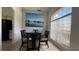 Stylish dining area with modern table and chairs, complemented by a scenic painting at 513 Bailey Cir, Davenport, FL 33897