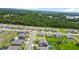 This aerial view shows a neighborhood with mature trees and verdant green lawns at 5264 Obsidian Gate Dr, Mount Dora, FL 32757