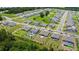 Aerial view of a well-planned community showcasing houses, streets, and green spaces at 5264 Obsidian Gate Dr, Mount Dora, FL 32757