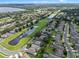 Scenic aerial view of a community with lush greenery, water features, and well-maintained homes at 6720 Winder Lynne Ln, Orlando, FL 32819
