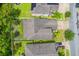 Birds eye view of a home with a grey roof, manicured lawn, and a small backyard at 1639 Balsam Willow Trl, Orlando, FL 32825