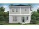 Contemporary two-story home featuring a modern design and a neatly landscaped front yard at 2042 Education St, St Cloud, FL 34771