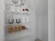 Close-up of pantry shelves filled with pasta and canned goods at 2042 Education St, St Cloud, FL 34771