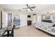 Bright main bedroom showing ensuite bathroom, walk-in closet, and stylish decor at 402 Saint Dunstan Way, Winter Park, FL 32792