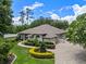 Expansive home showcasing manicured landscaping, charming curb appeal, and a brick driveway at 5102 Round Tree Ct, Orlando, FL 32819