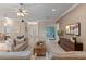 Open-concept living area with stylish furniture, neutral color palette, and seamless flow to other spaces at 5102 Round Tree Ct, Orlando, FL 32819