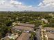 Aerial view of townhome community surrounded by lush trees and a city skyline view at 528 Lanark Ct, Orlando, FL 32806