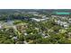 Wide aerial view of Daytona Speedway, commercial, and residential area with lush green trees at 608 Cedar Ave, Holly Hill, FL 32117