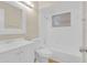 Bathroom with shower-tub combo, vanity, and tile flooring at 1102 Winter Springs Blvd, Winter Springs, FL 32708