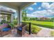 Cozy front porch with wicker chairs overlooking a well-maintained lawn and nearby playground at 14007 Picard Aly, Winter Garden, FL 34787