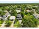 Aerial view of a neighborhood showcasing homes with mature trees and manicured lawns at 1541 Chestnut Ave, Winter Park, FL 32789