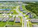 Wide aerial shot of the neighborhood highlighting tree-lined streets and community lake at 200 Garnet Ave, Kissimmee, FL 34758