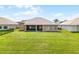 Expansive backyard featuring lush green lawn and a screened lanai, perfect for outdoor enjoyment at 3533 Somerset Cir, Kissimmee, FL 34746