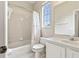 Bathroom featuring a shower/tub combo, neutral color scheme, and a single vanity sink at 460 Suncrest Ct, Oviedo, FL 32765