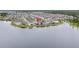 Aerial view of a lakeside neighborhood with a serene lake offering a picturesque and tranquil living environment at 840 Livestock Loop, St Cloud, FL 34771