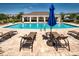 Community pool with lounge chairs and covered patio at 9814 Amber Chestnut Way, Winter Garden, FL 34787