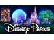 A captivating image showcasing iconic Disney Parks attractions illuminated with vibrant colors against a night sky at 1115 Deer Creek Blvd, Davenport, FL 33837