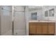 Clean bathroom featuring a glass shower, bright vanity, and tile flooring at 11837 Cave Run Ave, Windermere, FL 34786