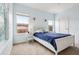 Bright bedroom with blue accents, two windows that provide natural light, and a comfortable bed perfect for relaxation at 12884 Calderdale Ave, Windermere, FL 34786