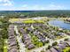 An aerial view features a residential neighborhood, highlighting its proximity to a school and a scenic lake at 251 Domus Ln, Casselberry, FL 32707