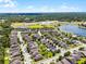 An aerial view features a residential neighborhood, highlighting its proximity to a school and a scenic lake at 251 Domus Ln, Casselberry, FL 32707